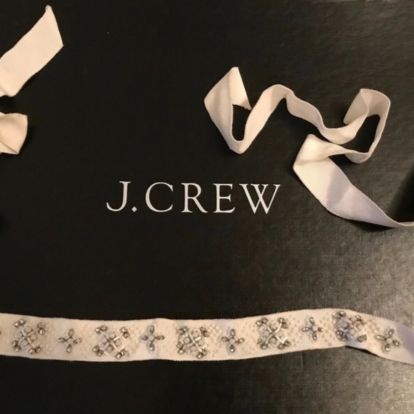J.CREW WHITE GEOMETRIC EMBELLISHED GROSGRAIN WEDDI
